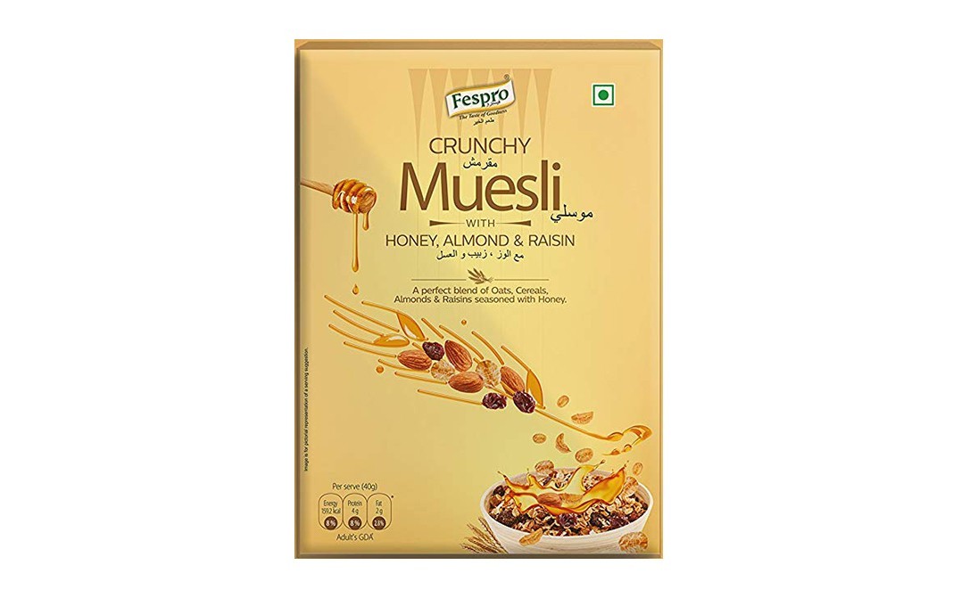 Fespro Crunchy Muesli Honey, Almond & Raisin   Pack  200 grams